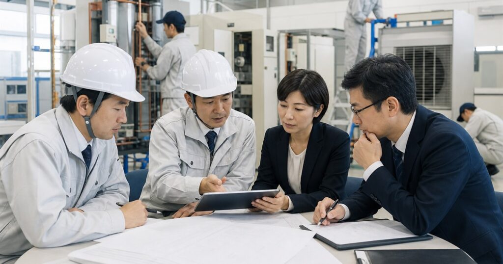 ヒューコス人材事業譲受の吸収分割契約と技術者承継を確認するM&A担当者