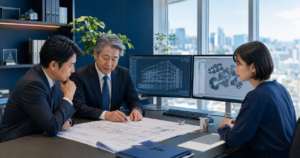 CADオペレーター派遣会社のM&Aで専門人材と設計業務の承継計画を確認する経営者