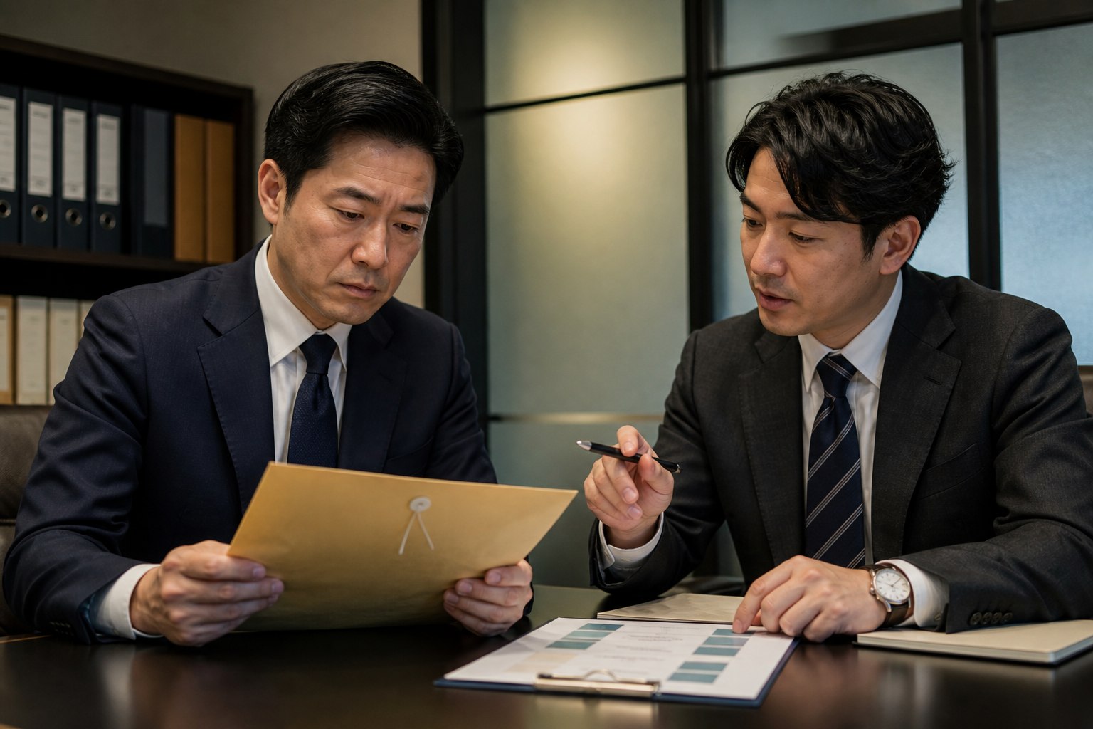 人材派遣会社の秘密保持と段階開示について資料を確認するイメージ